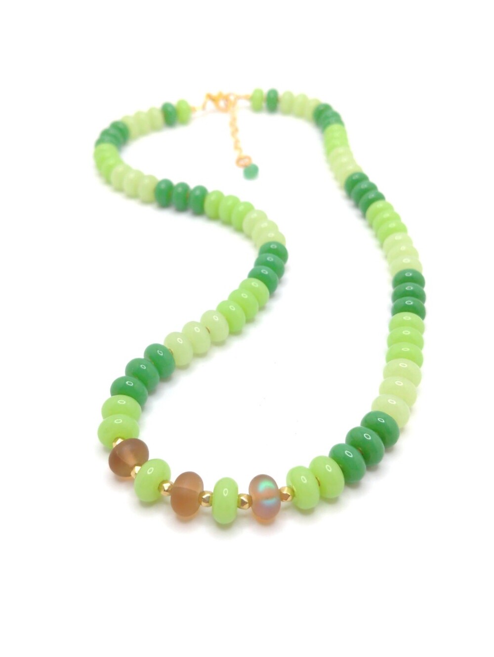 381MIDALANE Handmade Candy Bead Necklace in Green